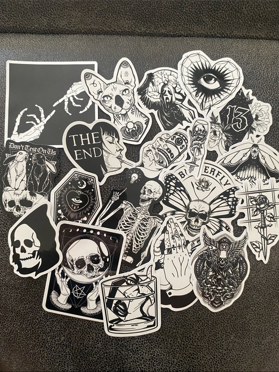 Other - 🖤 19 Black Gothic Sticker Pack for Home Design - Skulls